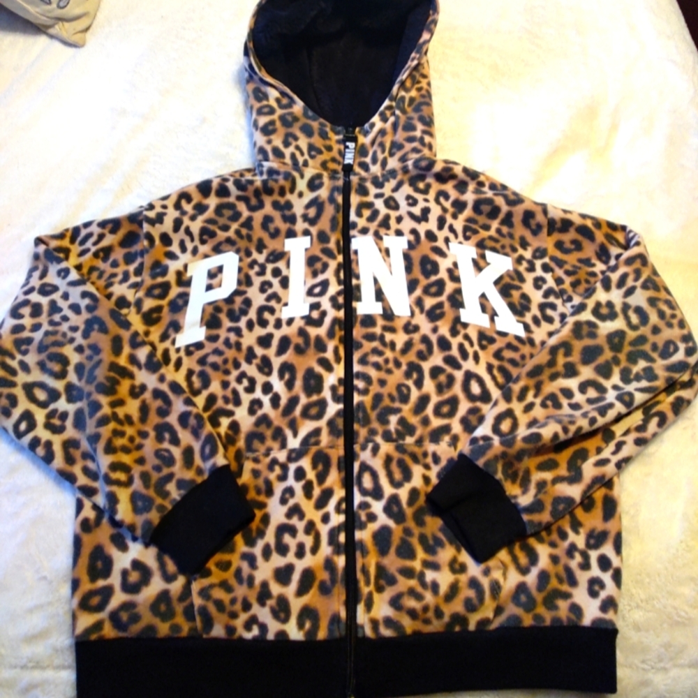 Victoria's secret Pink xs hoodie leopard slouchy